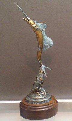 "Stuart Sailfish" Bronze by Geoffrey Smith, 14"H  
  727-734-8200  art@plainsmen.com