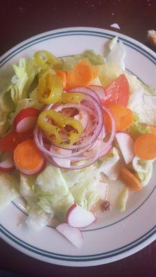 Fresh house salad with dinner