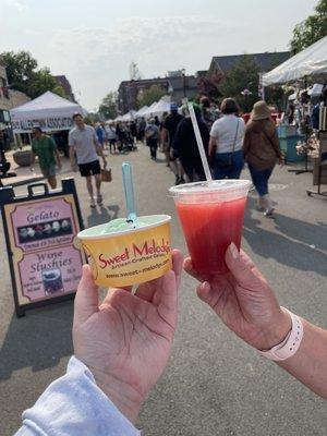 Gelato and wine slushie