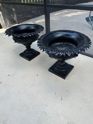 These antique planters were in bad shape but they are beautiful now!