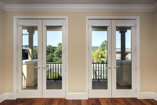 Double French doors make a stunning statement.