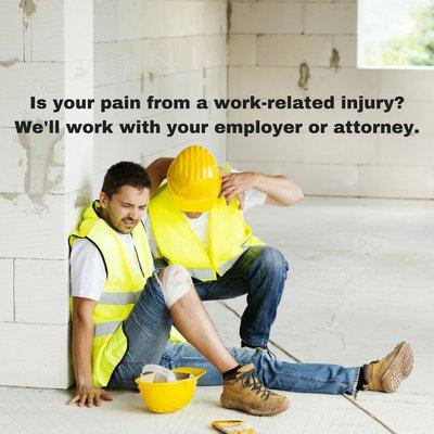 Injured at work...we're here to help.