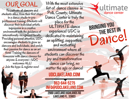 All about UDC! Read here for our mission & goals for our Ultimate Dancers!