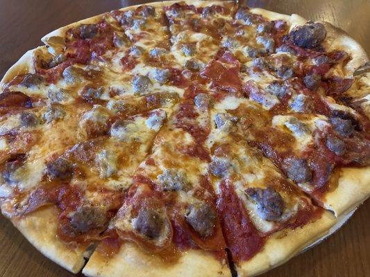 Sausage and Pepperoni Pizza