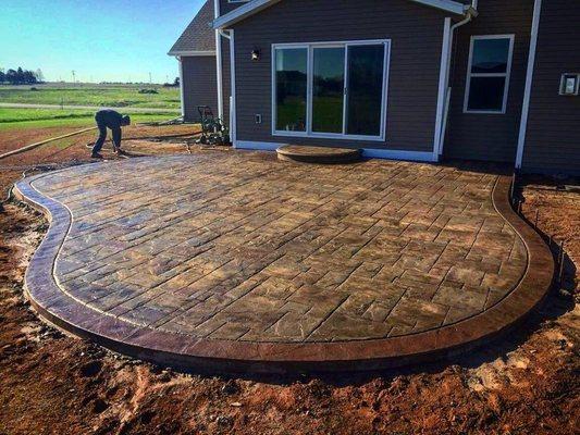 Stamp Concrete Patio with your Colors.