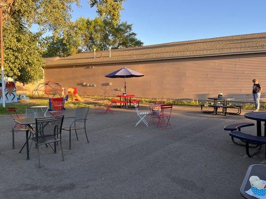 Seating area near games