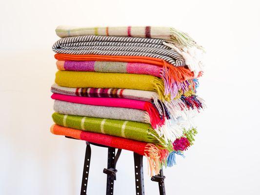 Piles of cozy throws!