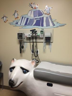 Polar bear exam table!