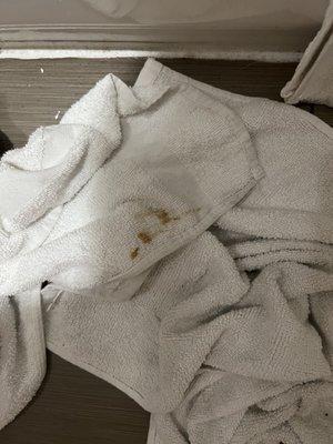 Towel with fluid/ stain