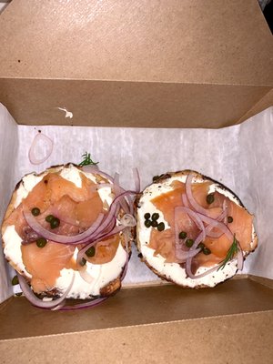 Everything bagel with lox