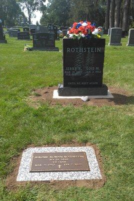 Jet Black Laser Engraved Upright with Bronze set with Granite Foundation