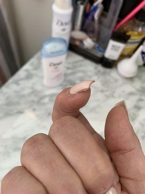 Looks like lee press on nail on half the nail