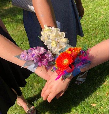 All three girls corsages done to perfection