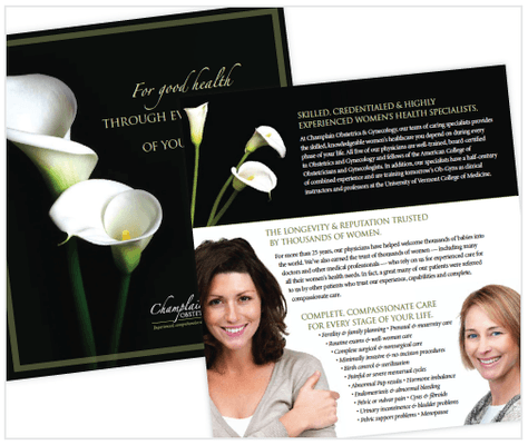 Brochure for Champlain Obstetrics & Gynecology.