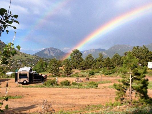 happy campers at the end of the rainbow