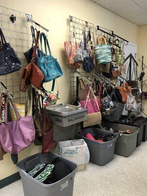 Wall of purses and bags