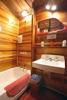 Bathroom of cabin four with bathtub