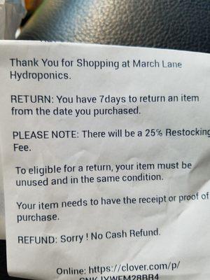 Return policy