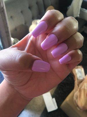 Purple nails ballerina shape