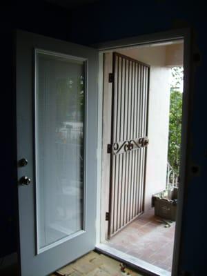 With interior door