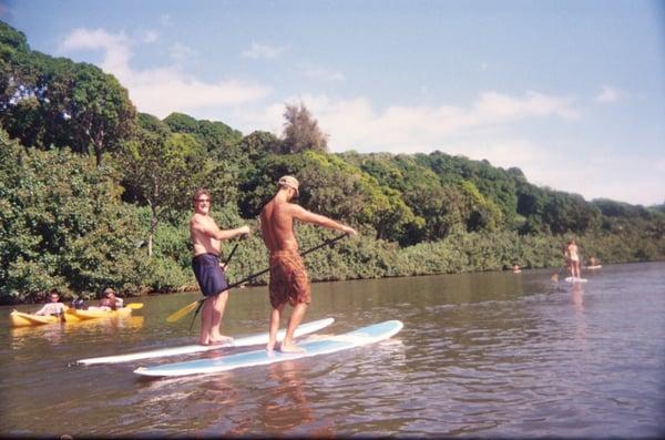 Stand-up paddle Hanalei River or  Stand-up paddle surf Hanalei Bay