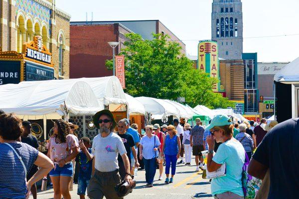 Ann Arbor is always bustling with fairs, festivals, concerts, sporting events and more! Pictured is the well renowned Ann Arbor Art Fair.