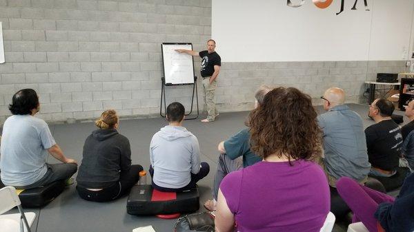 Rory Miller discussing self defense concepts.