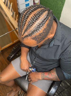 Men stitched braids