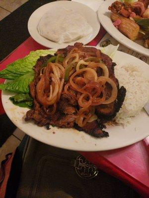 Steak and onions