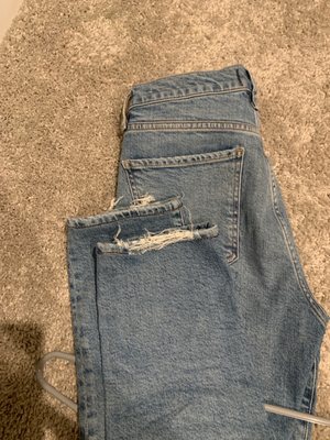 Jeans shorten with original hem