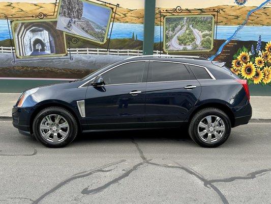 2014 Cadillac SRX with newly installed window tint and ceramic coating.  It definitely looks great for a 10 year old car!