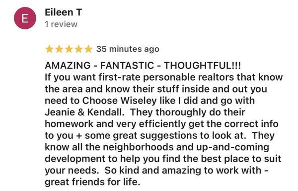 Review for Kendall & Jeanie Wiseley Metro Brokers