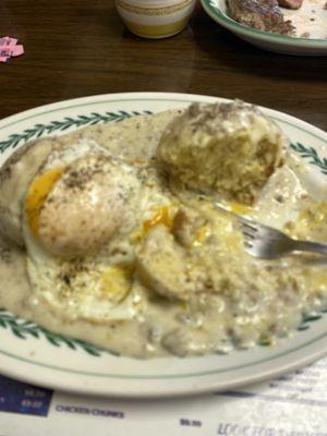 Stop in to try this NEW LITTLE GEM . My fiancé and I both had the biscuits and gravy with a side of sausage and ham!!!