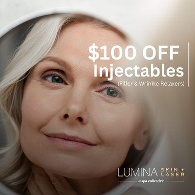 Spring Special!  $100 OFF wrinkle relaxers and fillers.  Call now! (480) 690-1880