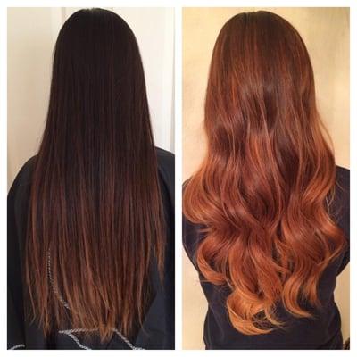 Ombre before and after