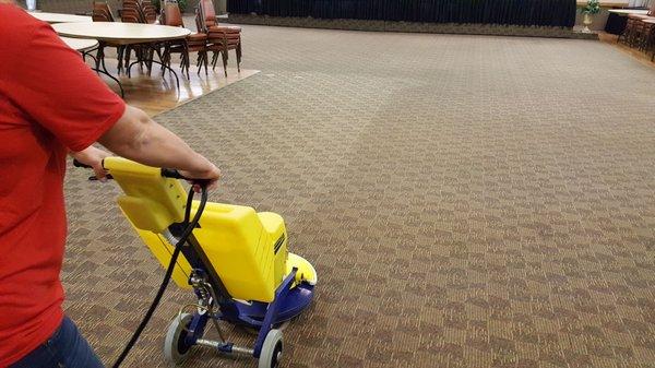 Very Low Moisture carpet cleaning is an excellent option for businesses. The process offers very fast dry time.