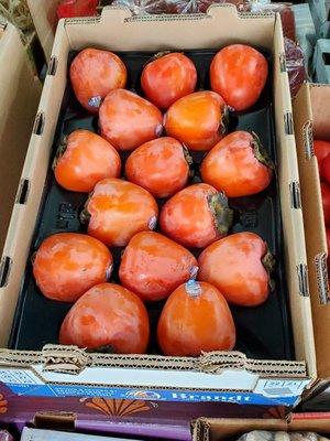 The best & biggest hachiya persimmons ever! They have them ripened in boxes for you, untouched and ready to eat