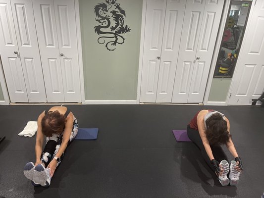 Stretching after a high intensity workout