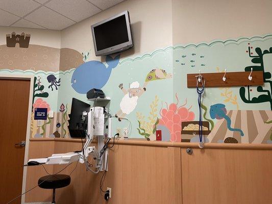 The wall in ER room 26. Fun design!