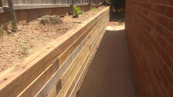 Treated Timber Wall