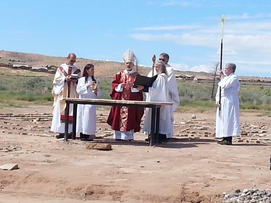 September 2013, the dedication of the labyrinth by Bishop Michael.