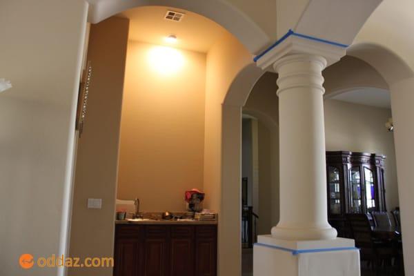 Here is a column and a wet bar before pictures. If you have plain columns like this... you need to call me.