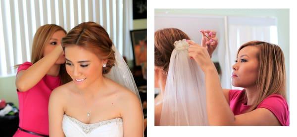 Behind the Scenes - Wedding makeup and hair for Kathy by Wendy Ho Artistry