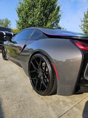 Carbon fiber rear wrap bleeding with chameleon wrap