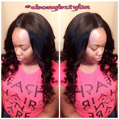 Lace closure sewin with body curls