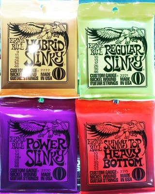 Ernie Ball Slinky strings any one you like for only $6