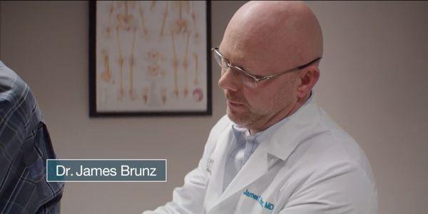 Dr. James Brunz with patient