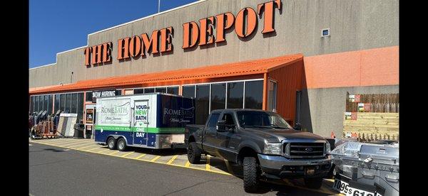 Hauling Roambath trailer for local Homedepots