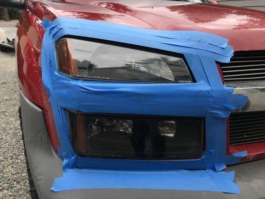 Headlight restoration on a avalanche.