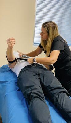 Setting up for a biceps treatment